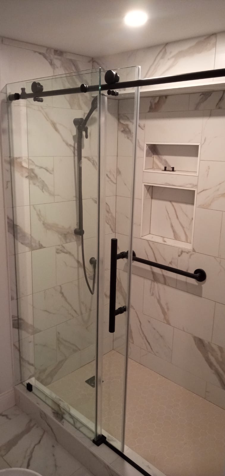 Tiled Shower with Built-In Niches